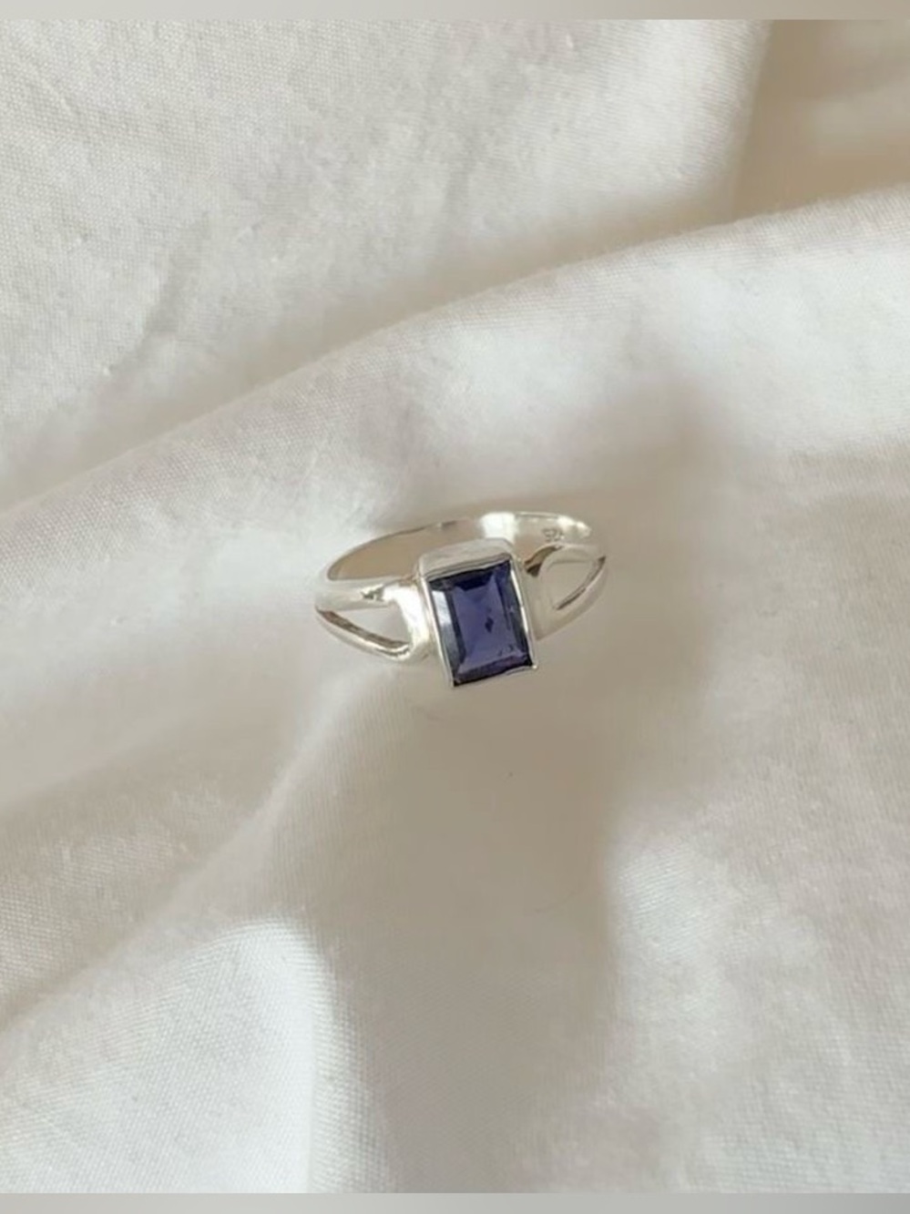 Dark Blue sterling silver ring